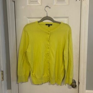 Cable & Gauge Bright Yellow Crewneck Button Cardigan